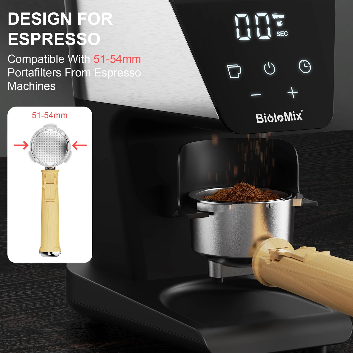 Automatic Burr Mill Electric Coffee Grinder with 30 Gears for Espresso American Coffee Pour Over Visual Bean Storage